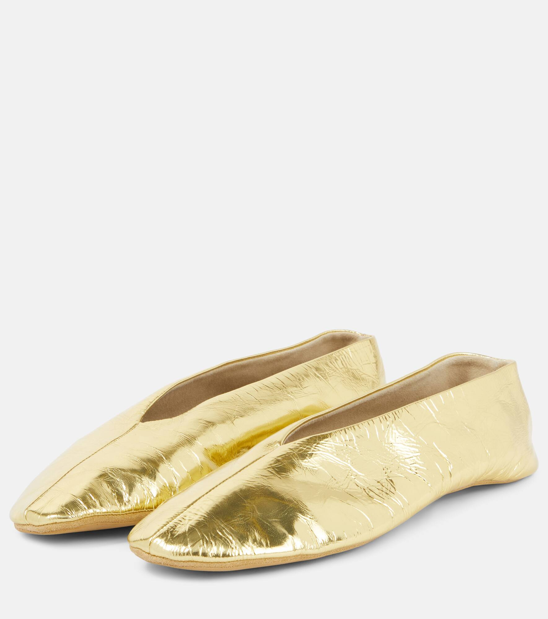 Stella metallic leather ballet flats - 4