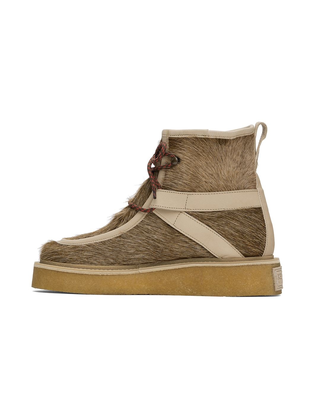 Brown Kenzo Paris Yuki Pony Leather Boots - 3