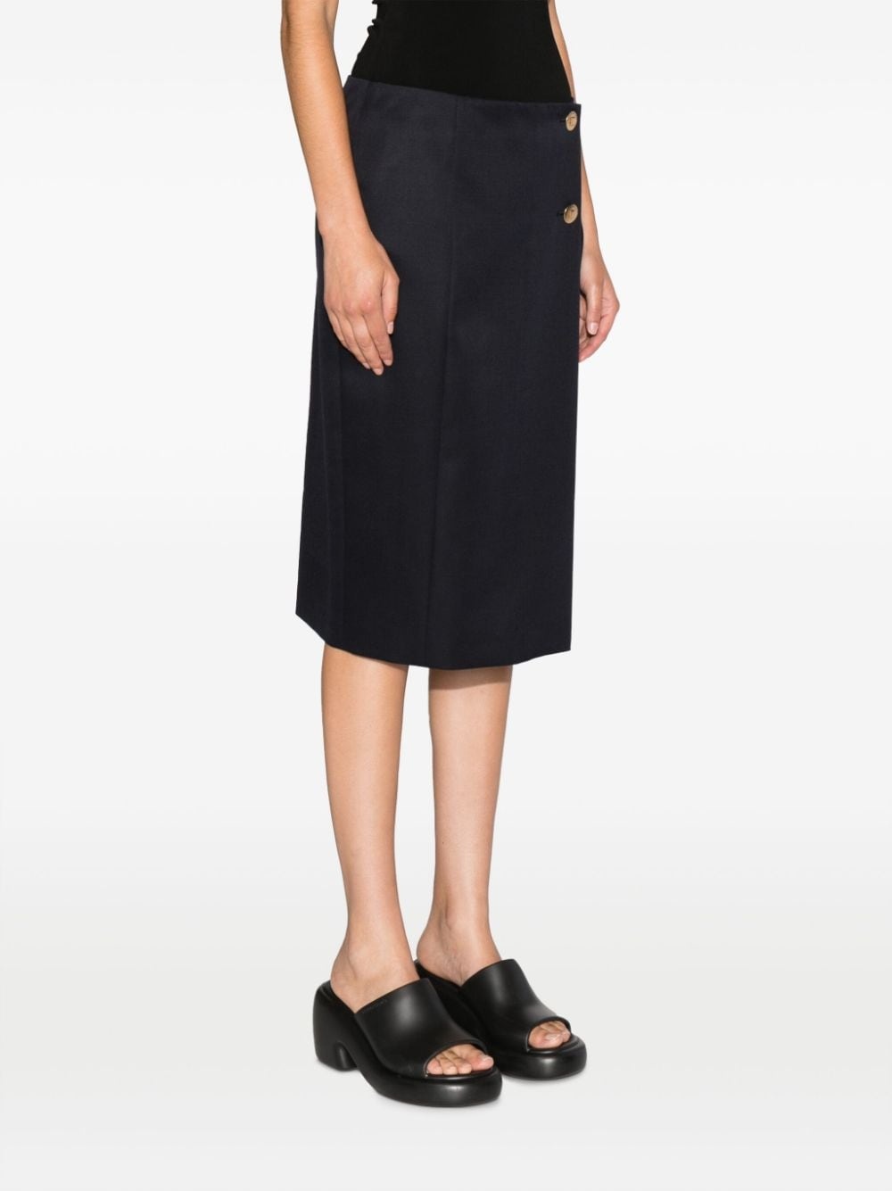 wool-blend straight skirt - 3