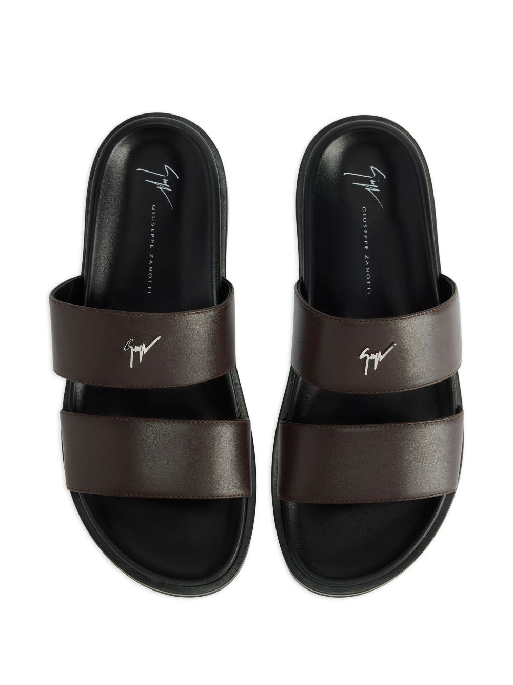 Urbaner double-strap leather sandals - 2
