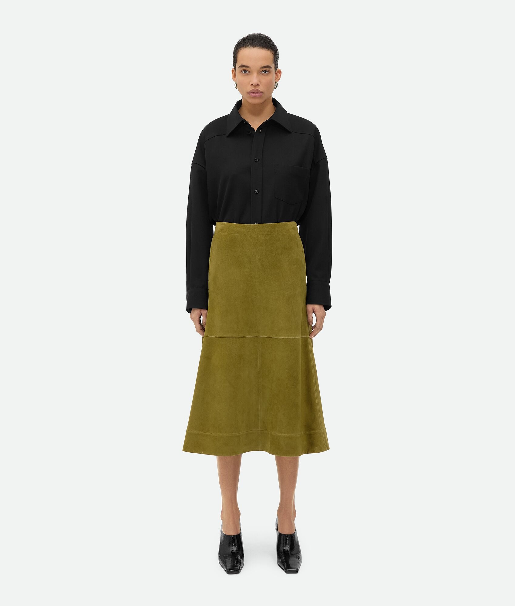 Suede Leather Skirt - 1