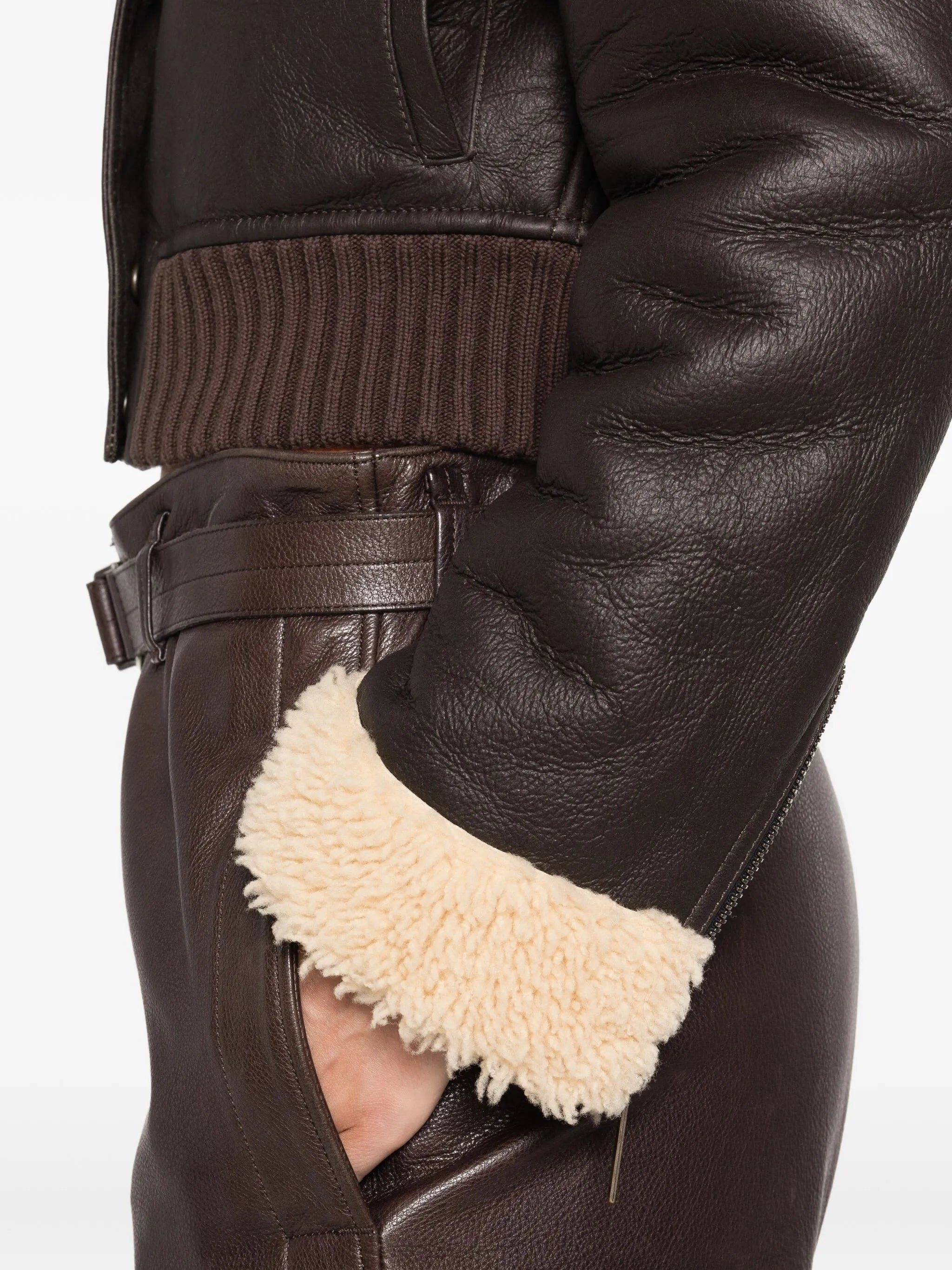 Alexander Mcqueen Shearling-collar Leather Jacket - 2
