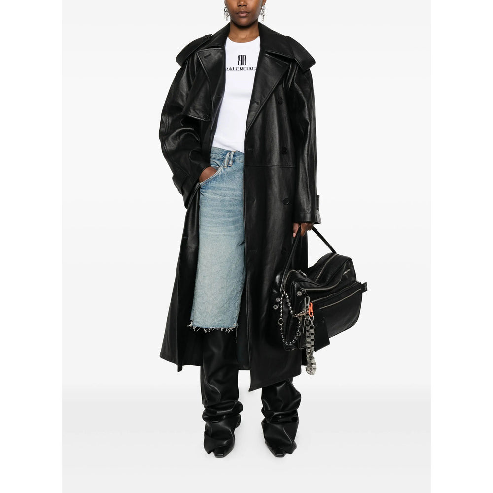 Balenciaga Black Coats - Leather Coats Women - 5