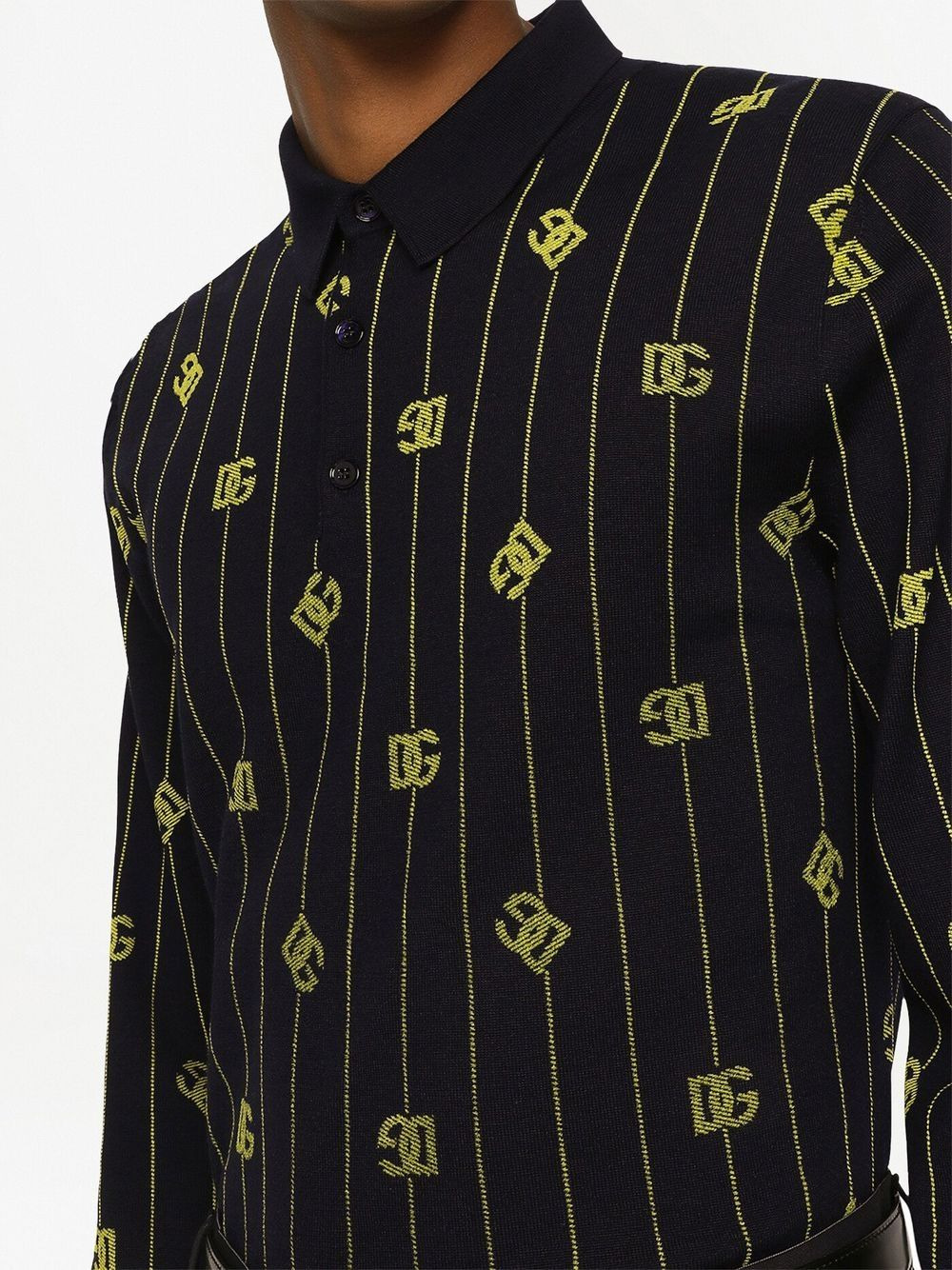 logo-jacquard long-sleeve polo shirt - 5