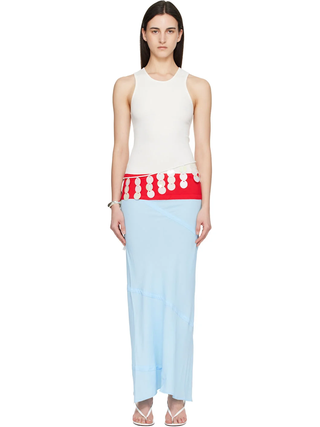 White & Blue Amelia Maxi Dress - 1