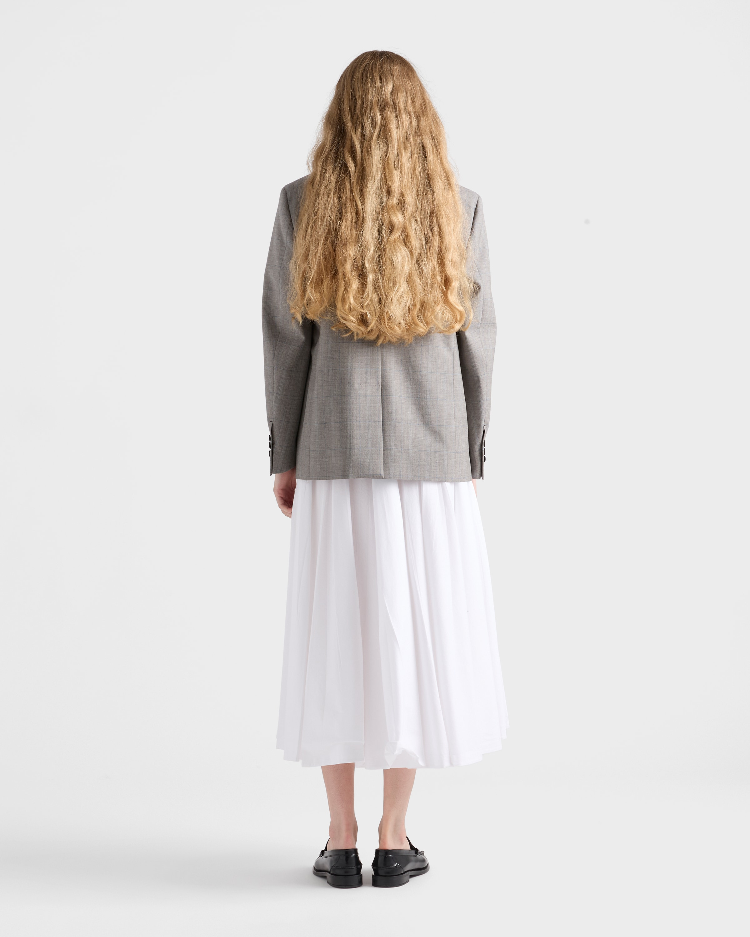 Single-breasted checked grisaille jacket - 5