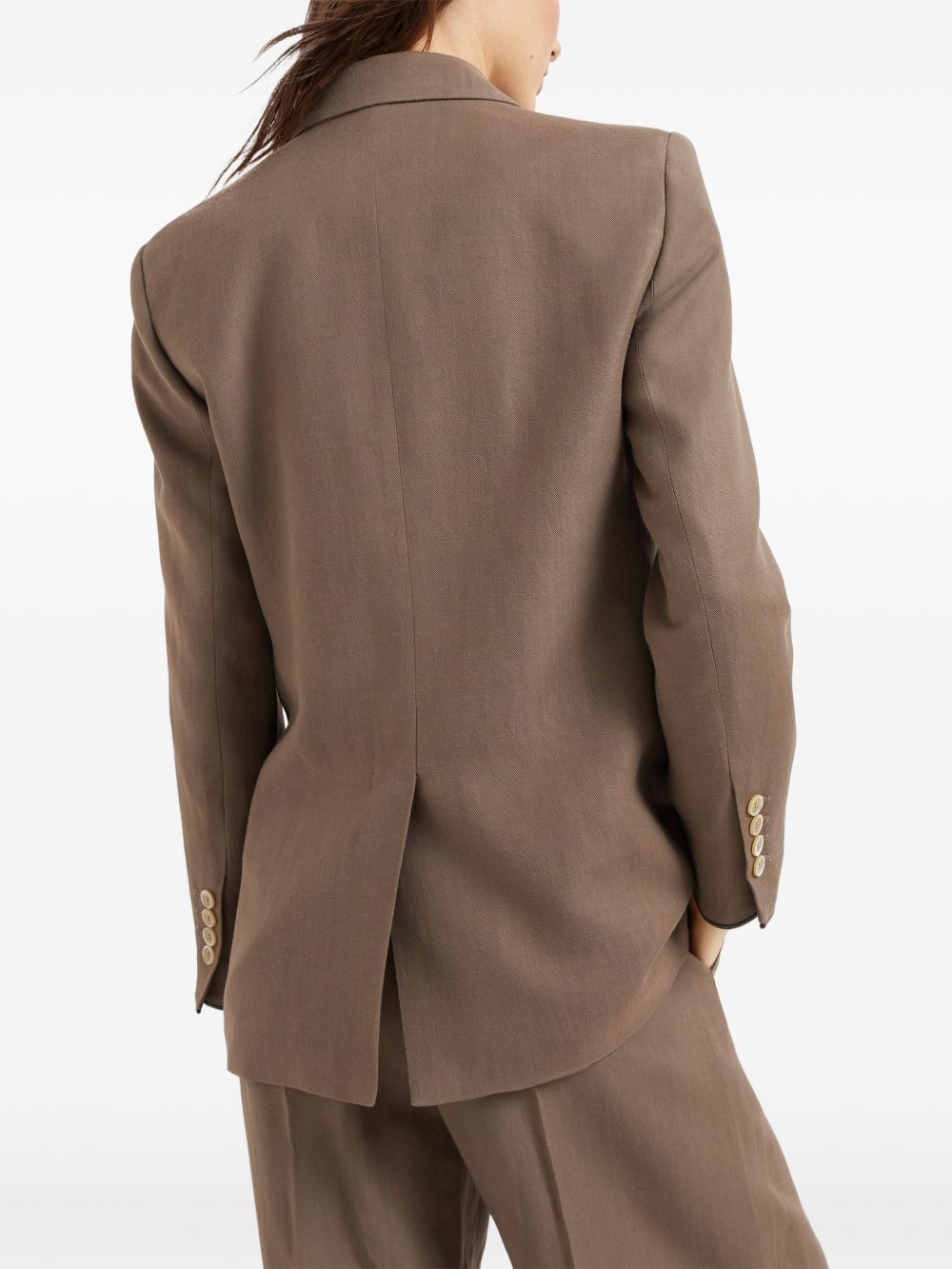 Monili-detail twill blazer - 4