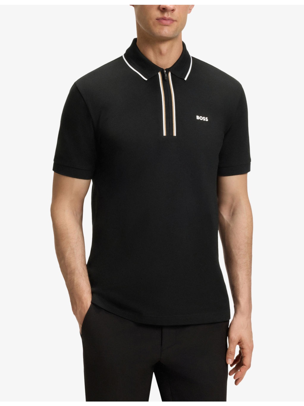 Logo-Print Short-Sleeve Stretch-Cotton Polo - 3