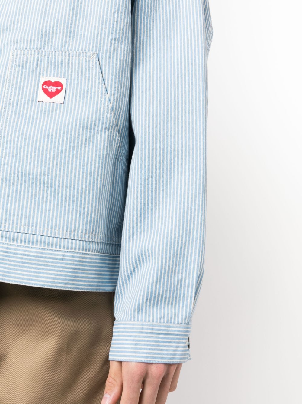 logo-patch cotton jacket - 5
