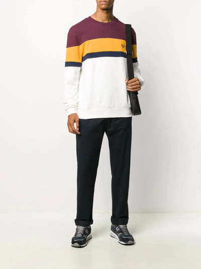 Fred Perry embroidered logo colour-block sweatshirt outlook