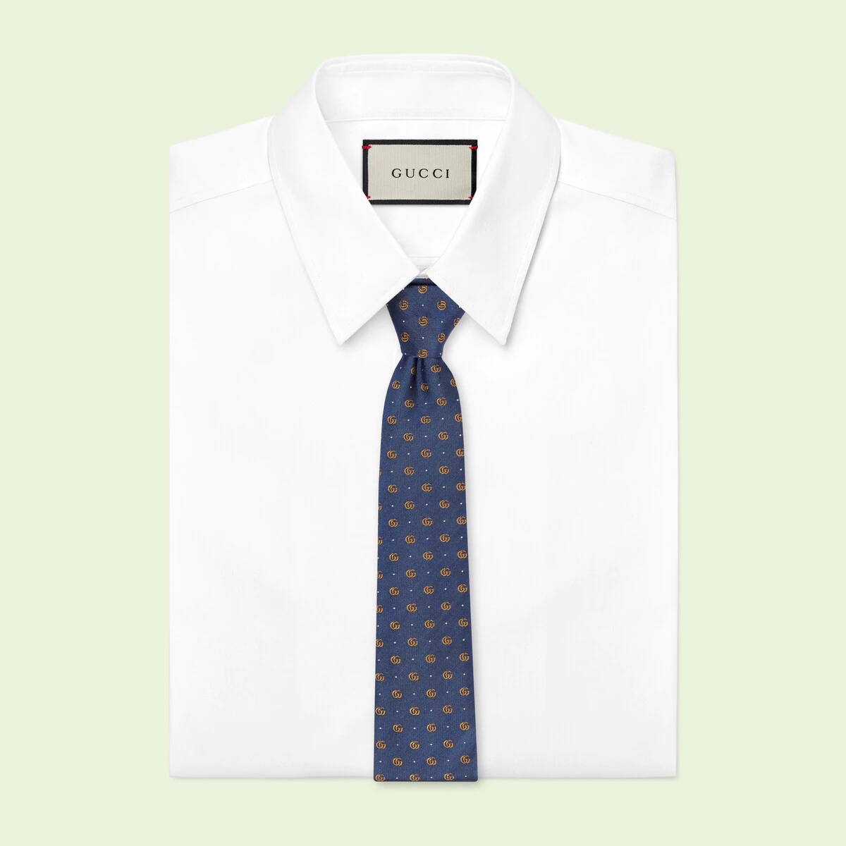 Double G and polka dot silk jacquard tie - 2
