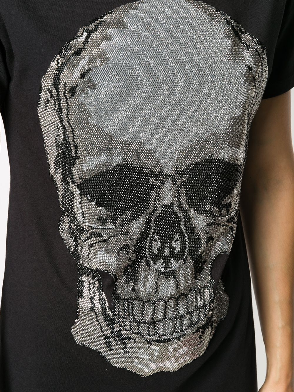 Skull rhinestone T-shirt dress - 5