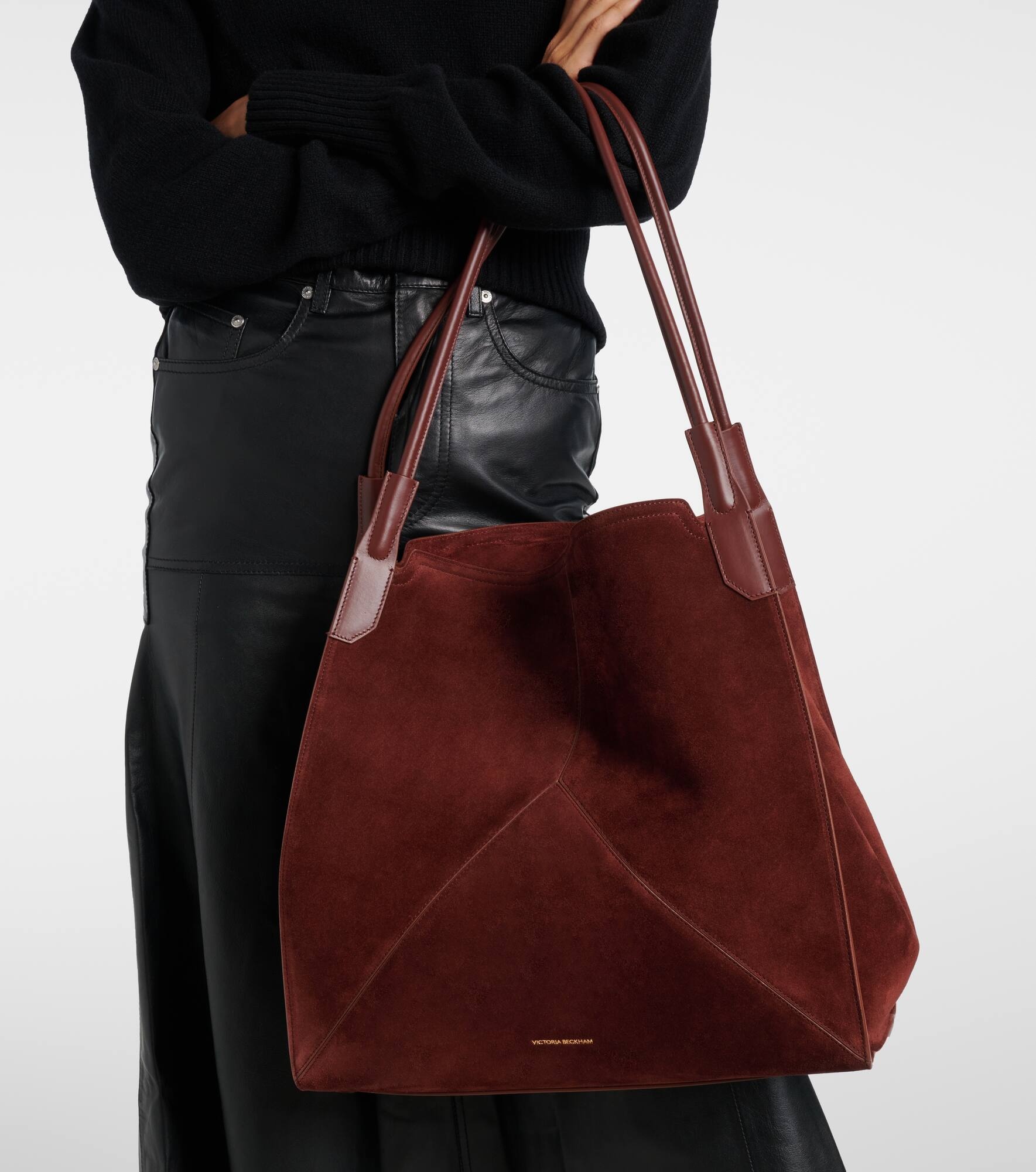 Victoria Large suede tote bag - 6