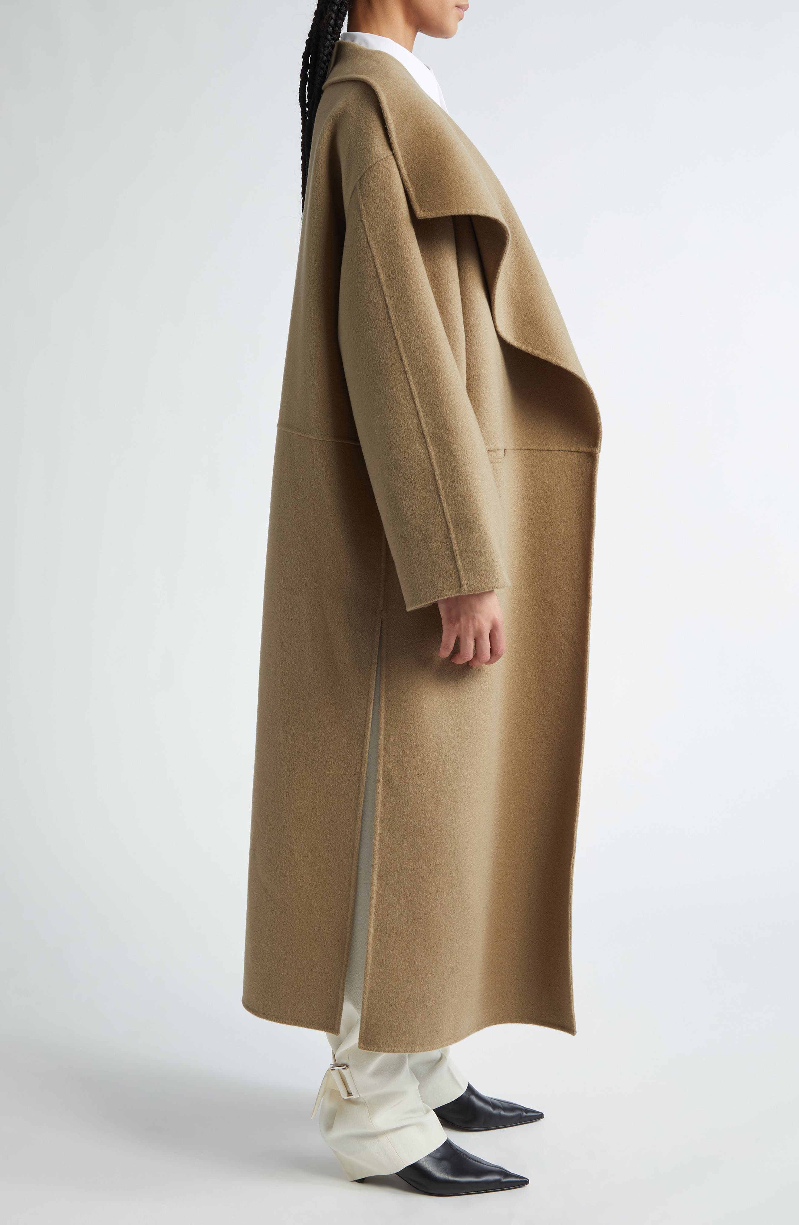 TOTEME Oversize Signature Two-Tone Wool & Cashmere Coat in Truffle at Nordstrom - 3