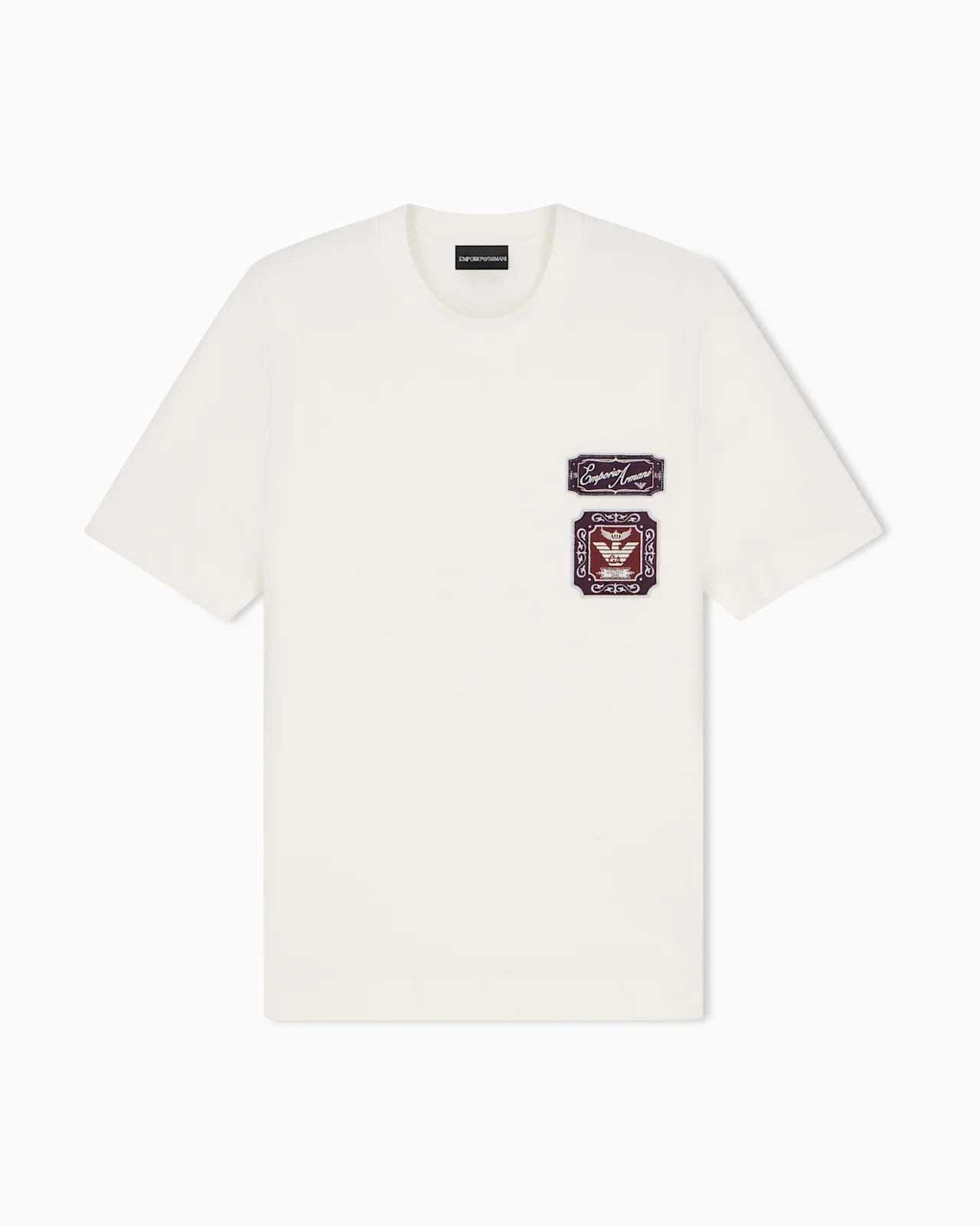 HEAVY JERSEY T-SHIRT WITH EMBROIDERED LOGO PATCH - 1
