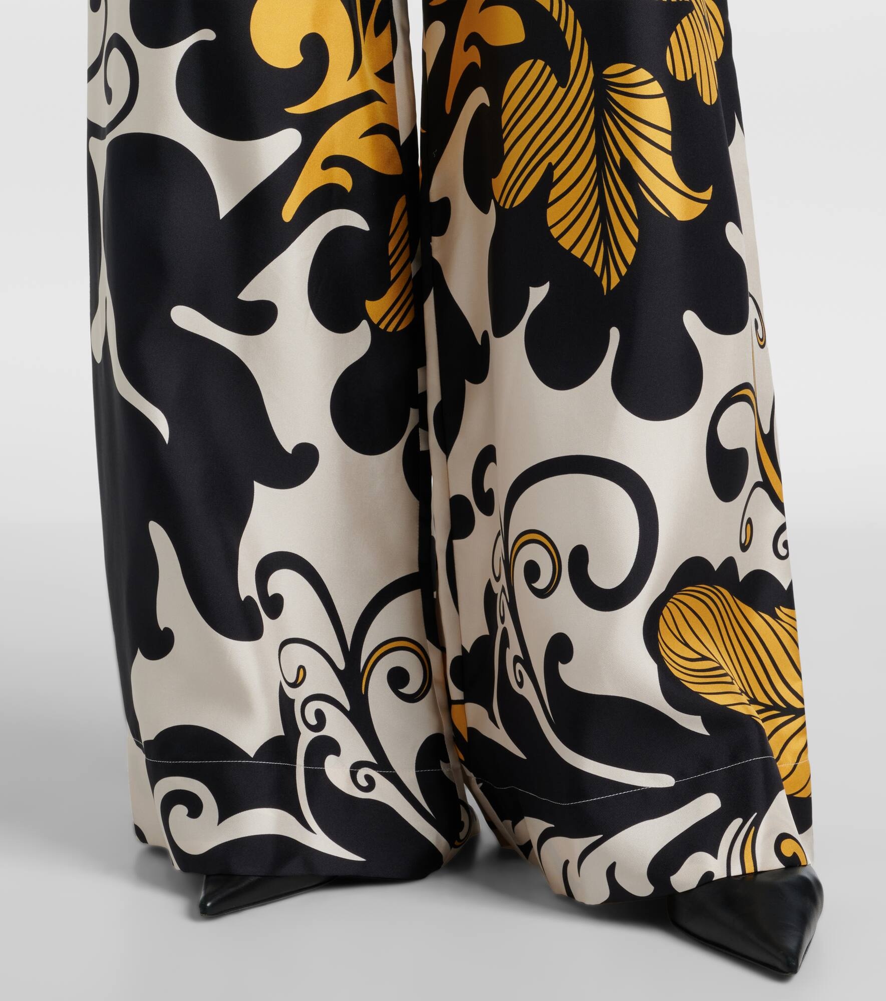 Printed silk twill palazzo pants - 5