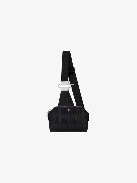 SMALL ANTIGONA CROSSBODY BAG  IN CROCODILE EFFECT LEATHER - 1