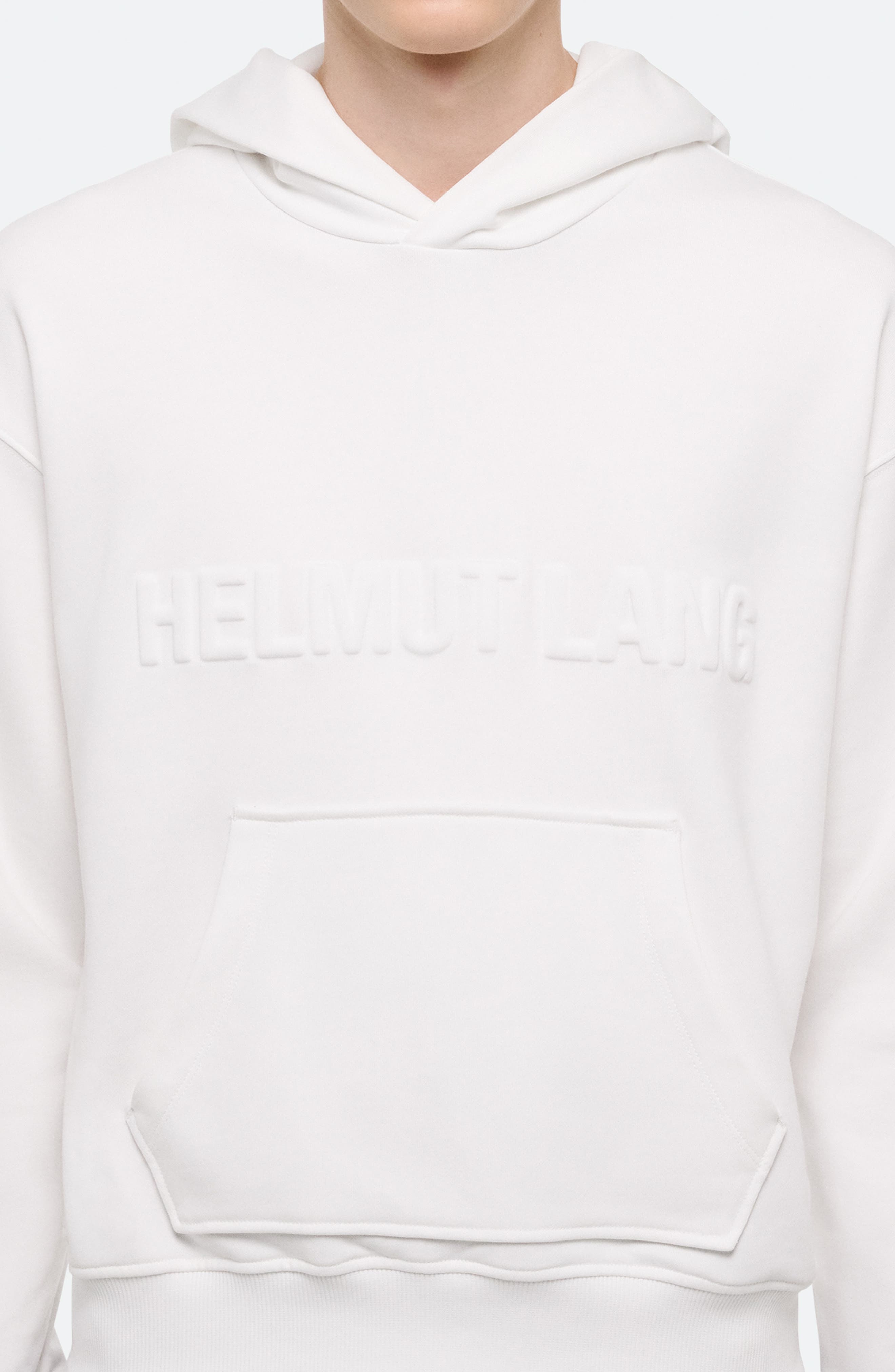 Helmut Lang Embossed Studio Logo Hoodie in White at Nordstrom - 4