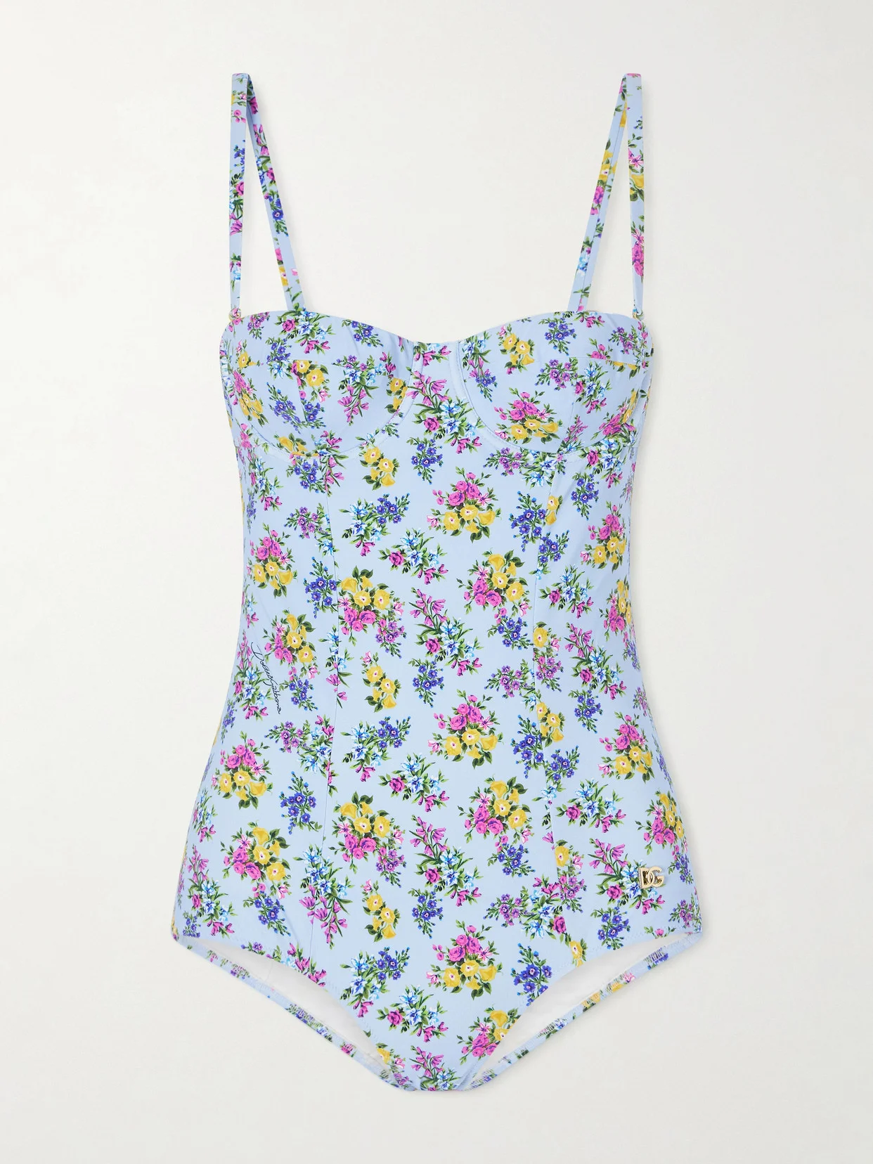 Embellished Floral-print Swimsuit - 1