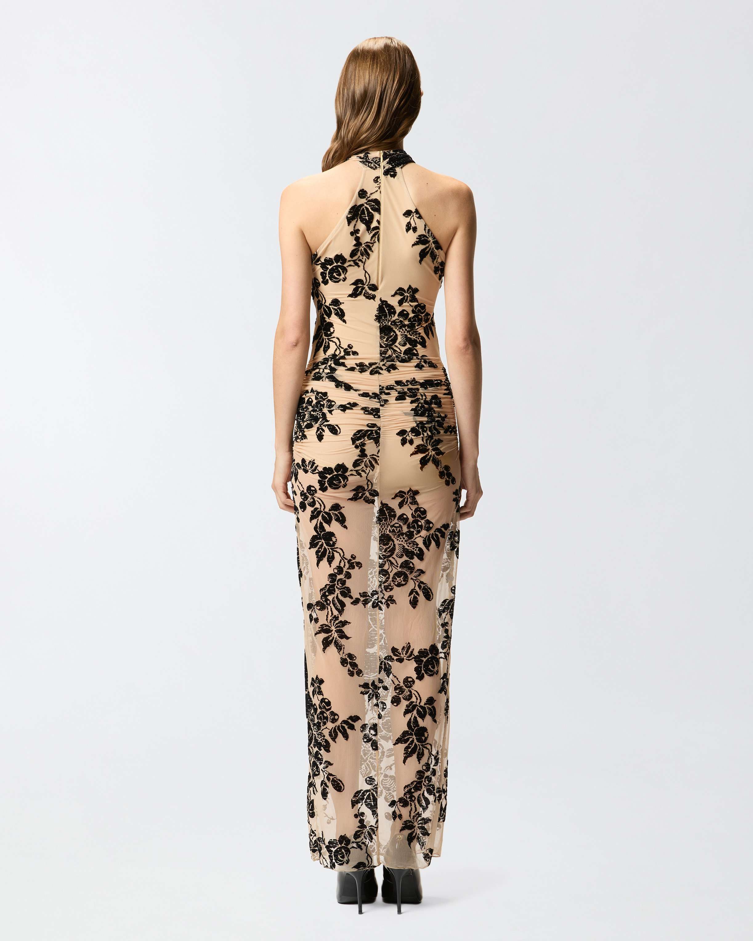 LONG FLOCK-PRINT DRESS - 4