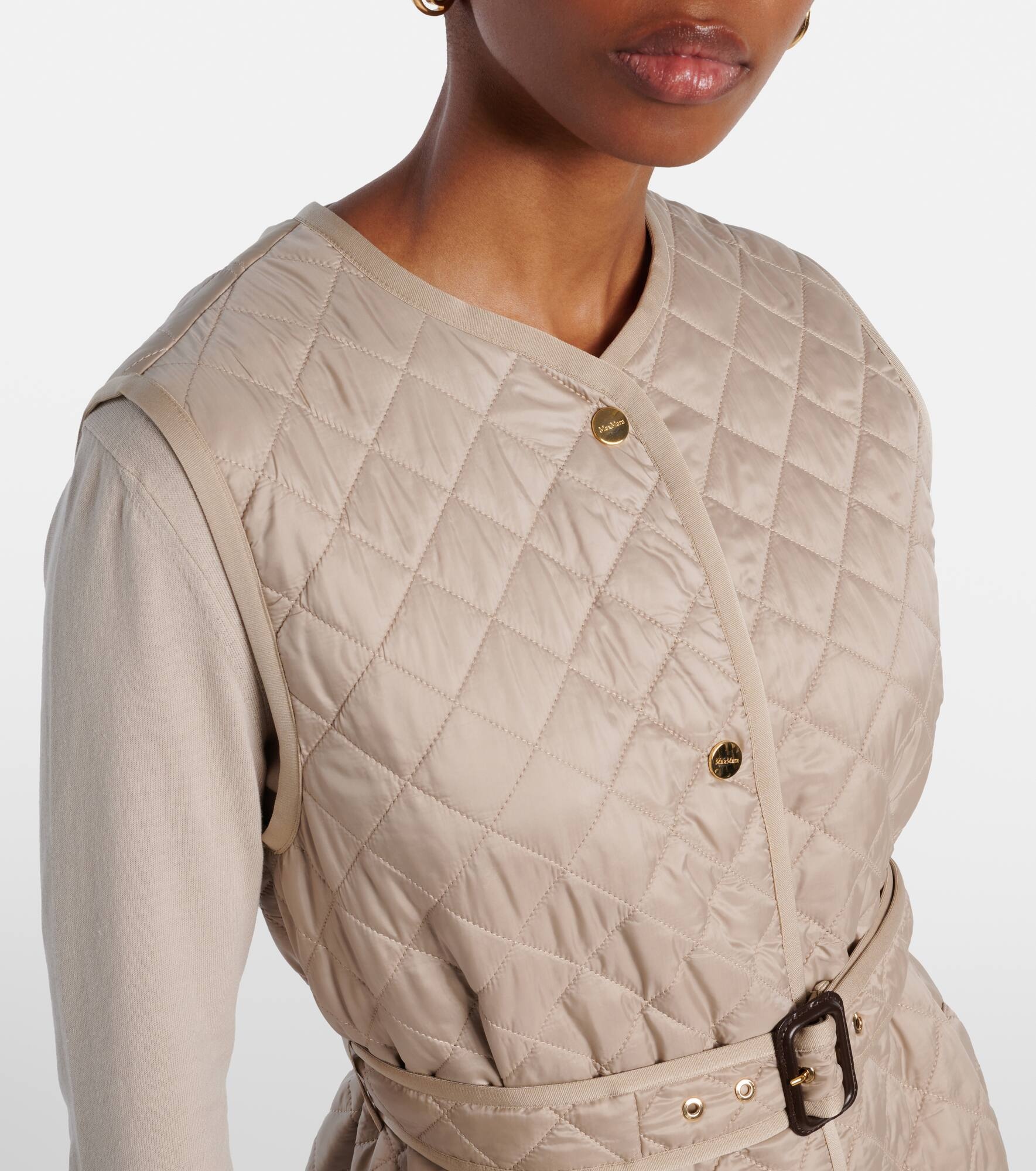 Lauren belted quilted vest - 4