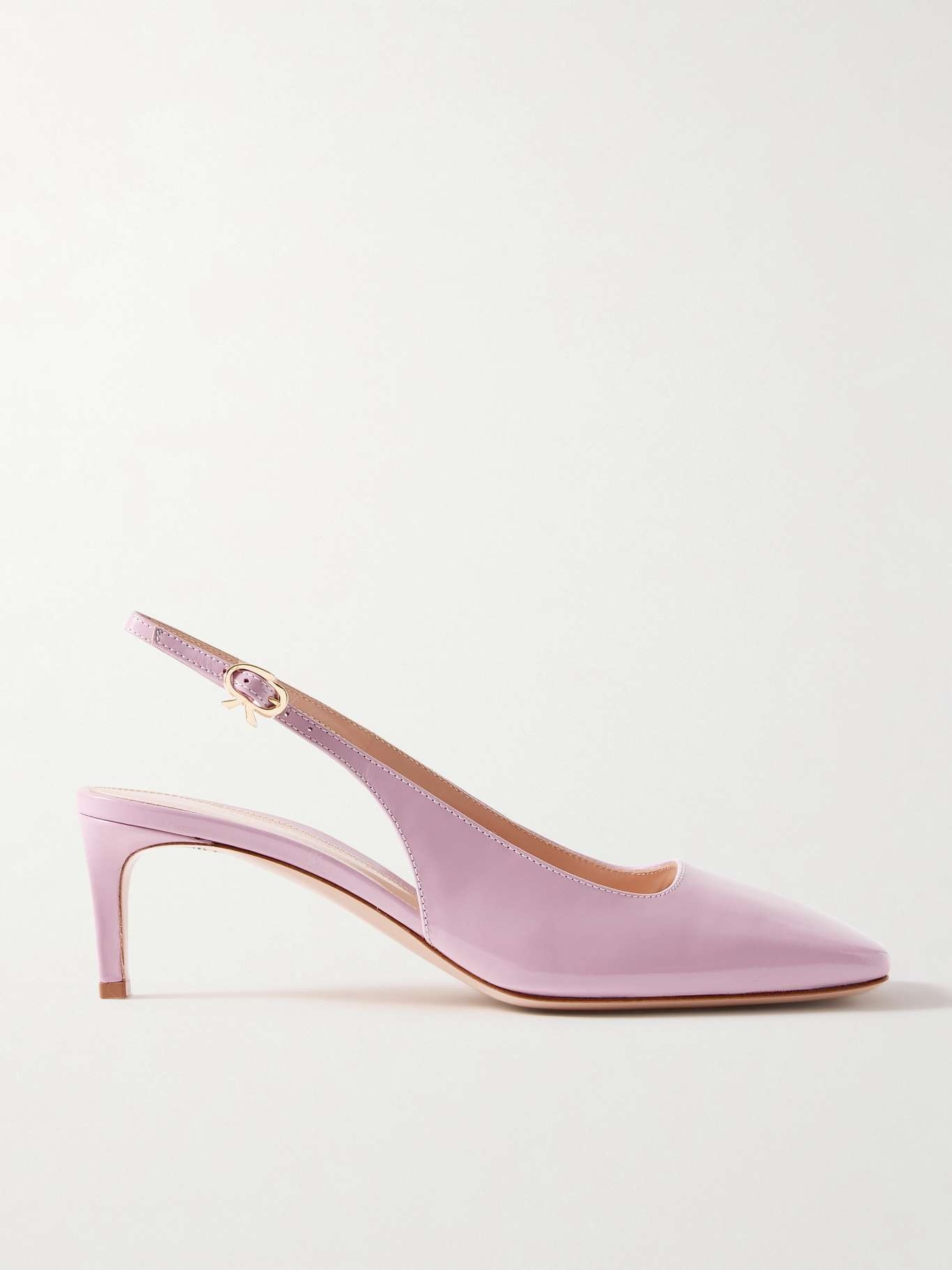 Nuit 55 glossed-leather slingback pumps - 1