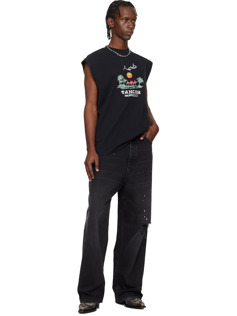 VETEMENTS Black 'Morocco' Tourist Sleeveless Top outlook