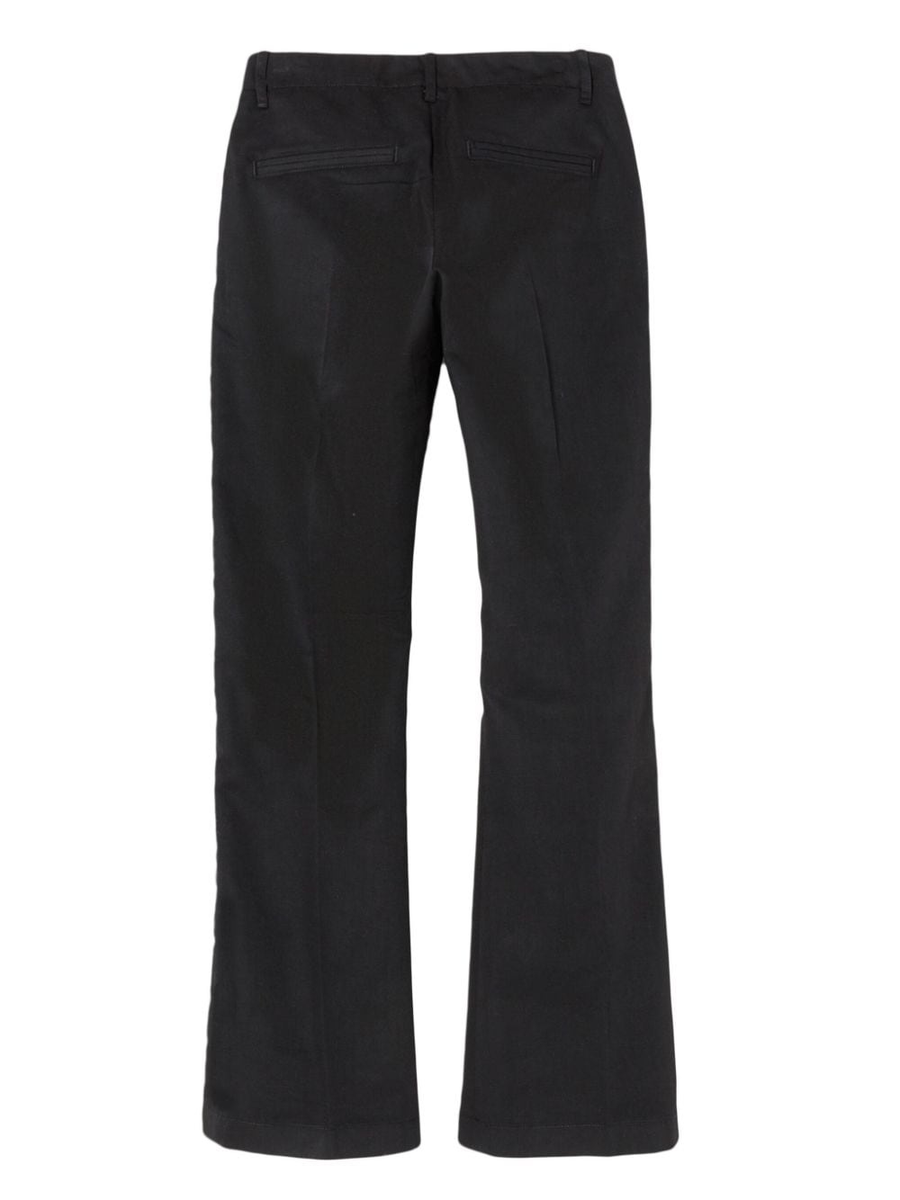 pressed-crease cotton-blend flared trousers - 5
