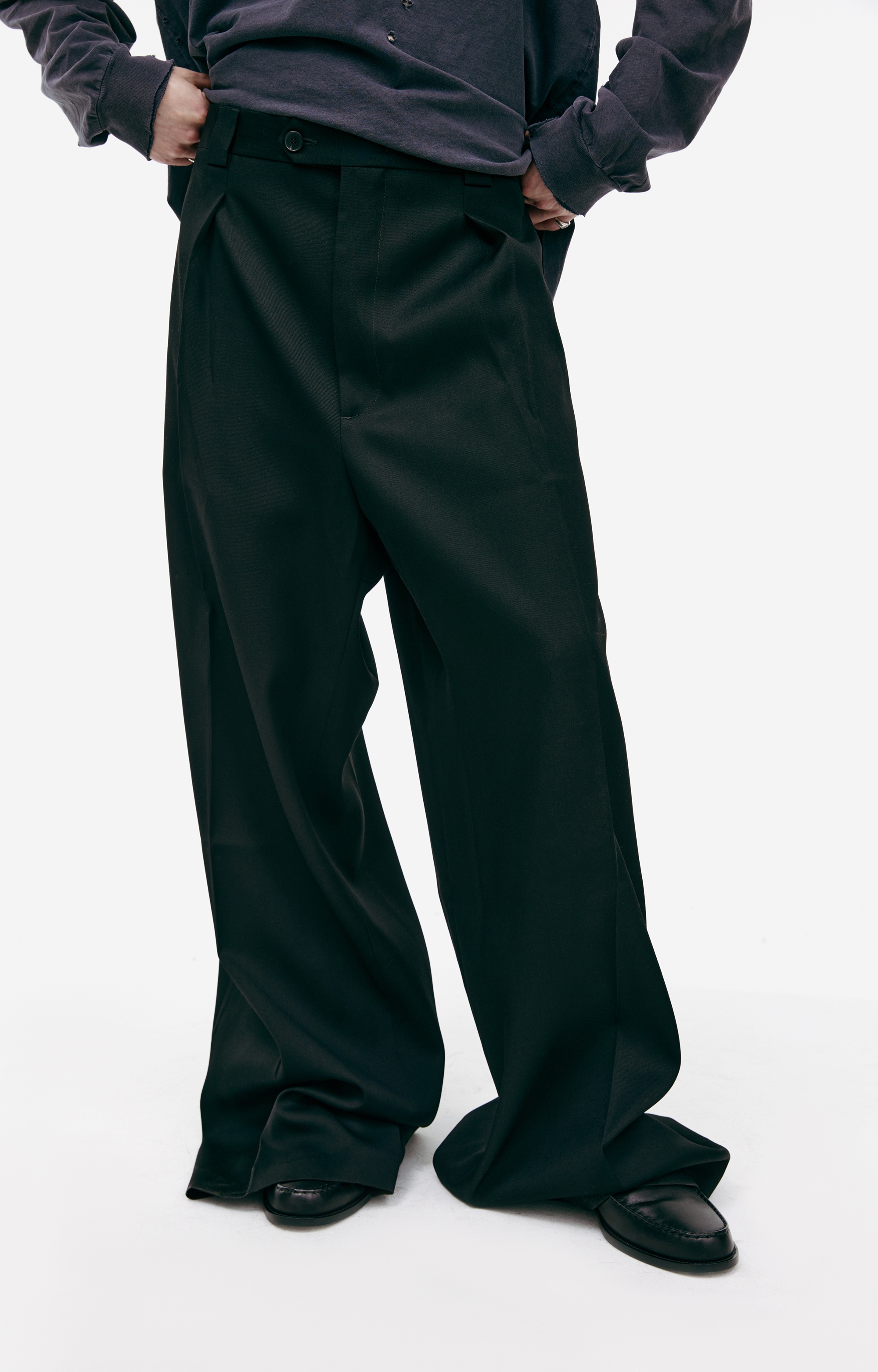 WIDE WOOL TROUSERS - 4