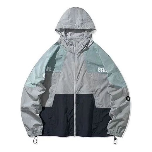 Li-Ning Colorblock Sports Hooded Jacket 'Grey Green' AFDQ213-1 - 1
