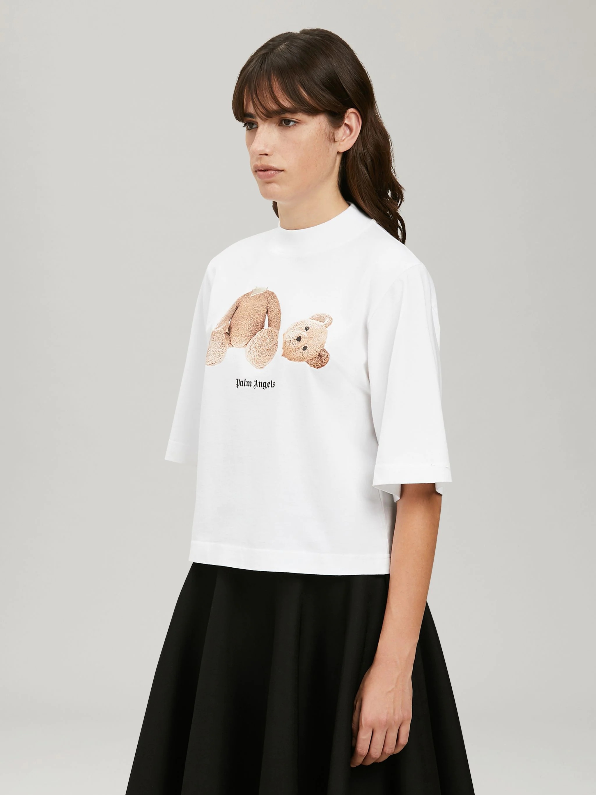 BEAR CROPPED WHITE T-SHIRT - 4