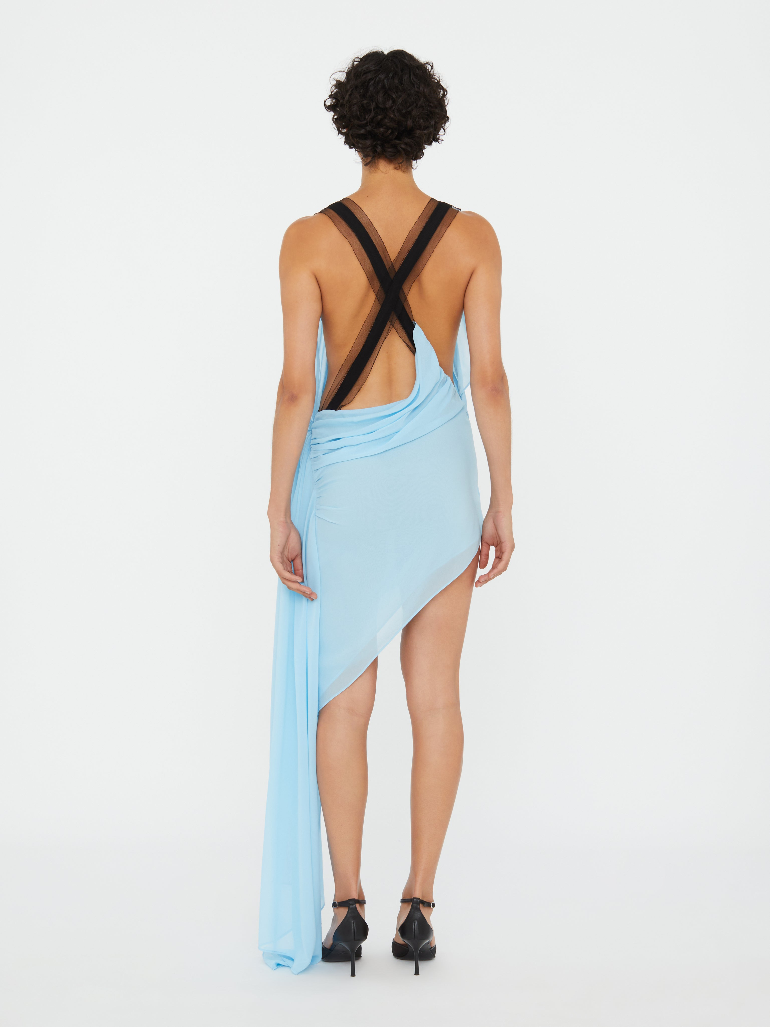 Framed Floating Silk Dress - 6