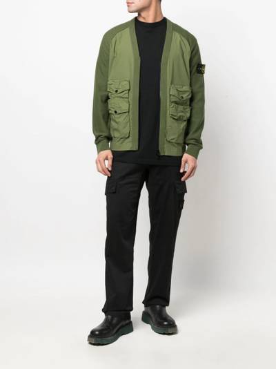 Stone Island cargo-pockets V-neck cardigan outlook