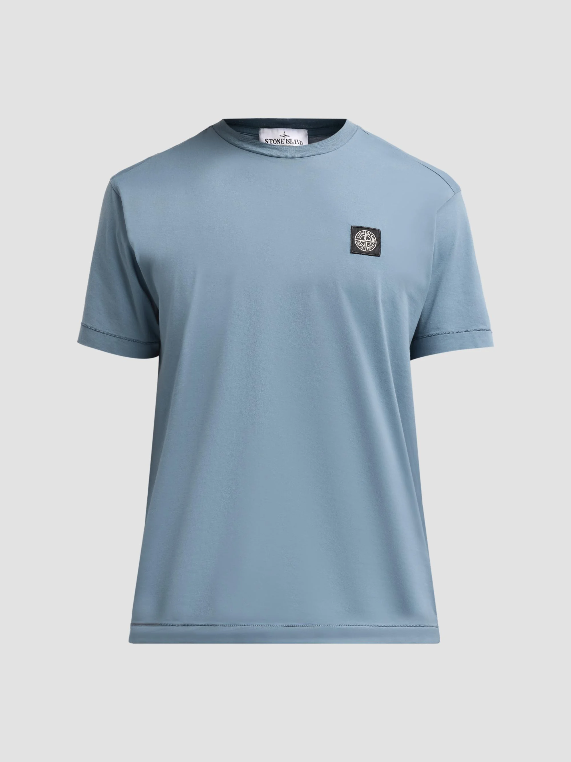 Men's Cotton Crewneck T-Shirt - Blue Acciaio - 1