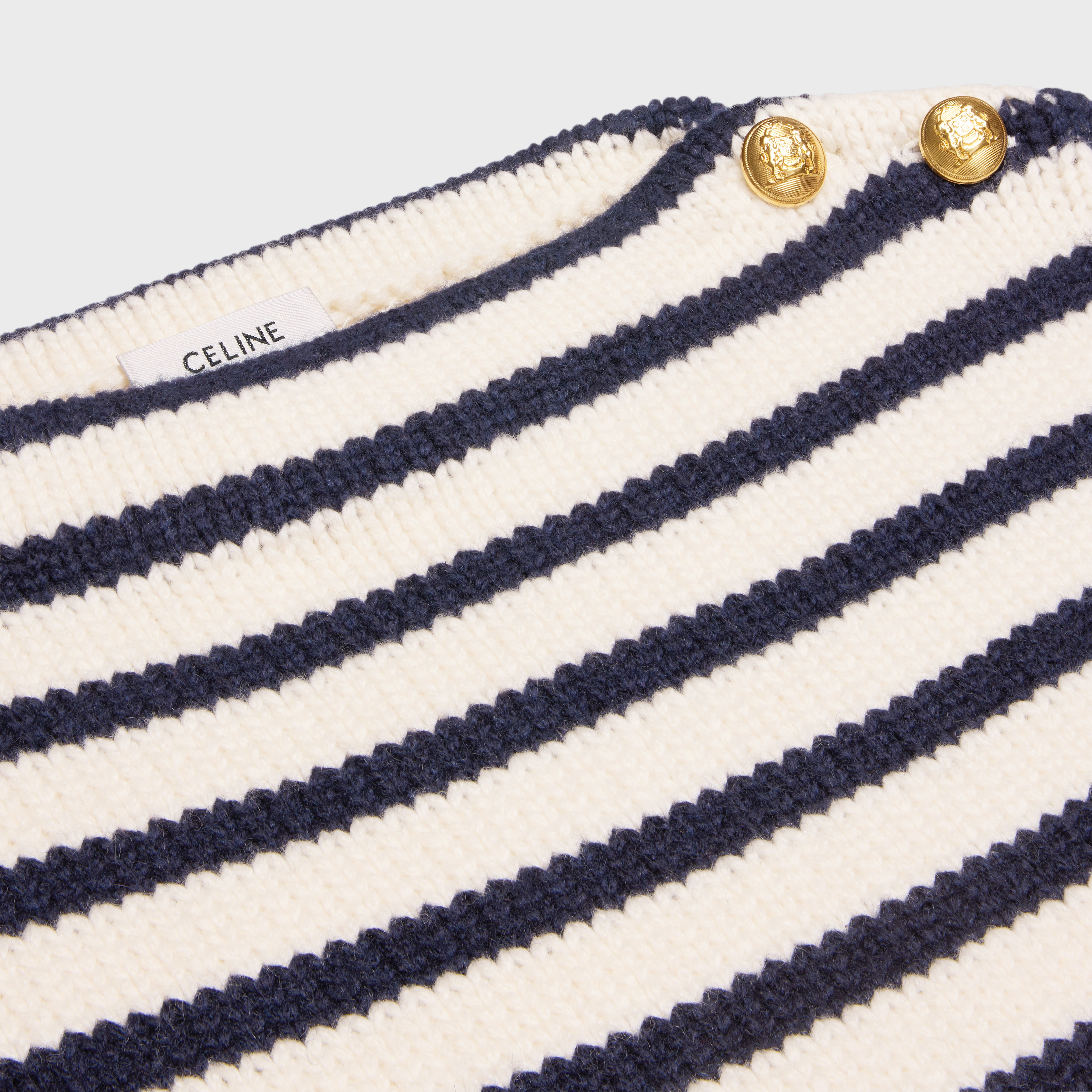 boat neck marinière sweater in cashmere - 3