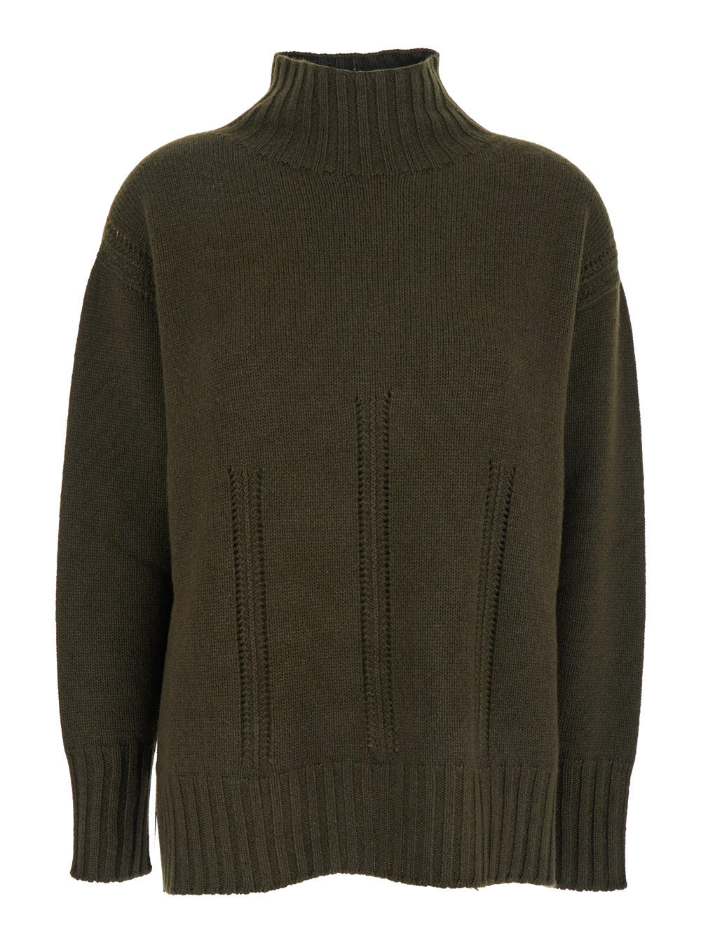 Tom Ford Women Brown Sweater With Mock Neck And Dropped Shoulders In Cashmere And Cotton Blend Woman - 1