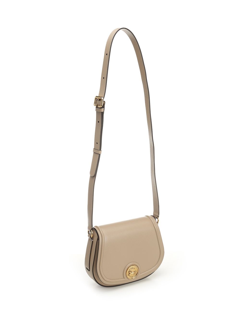 S790 - Horse Medal Crossbody Bags Beige - 2