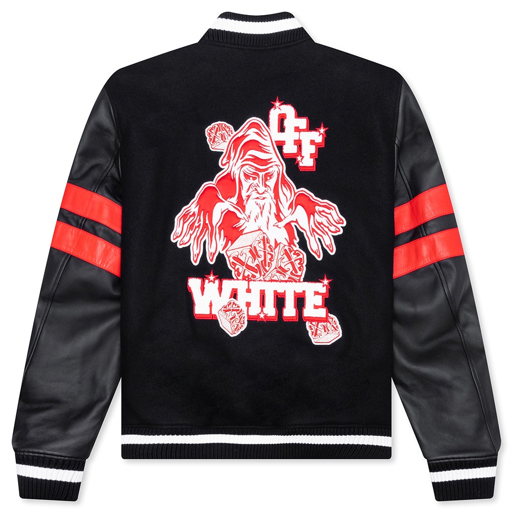 WIZ DICES LEA WOOL VARSITY JACKET - BLACK/WHITE - 2