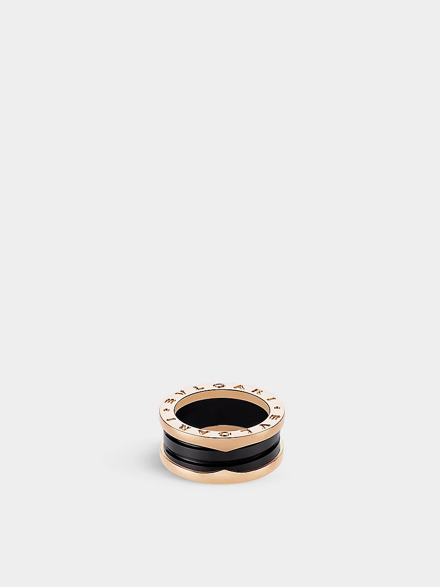 B.zero1 18ct rose-gold and ceramic ring - 1