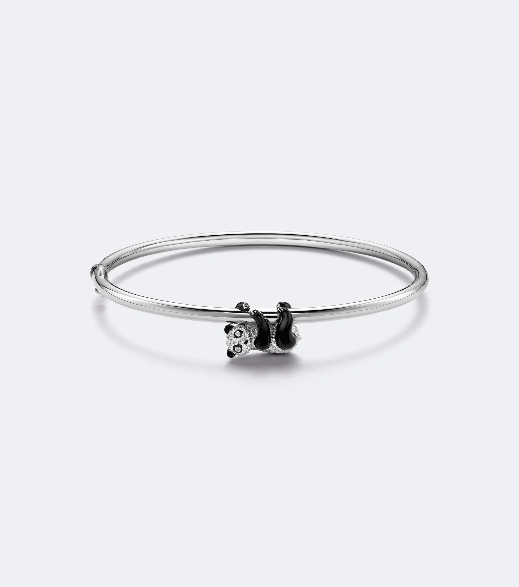 Panda 9kt white gold bangle with diamonds - 1