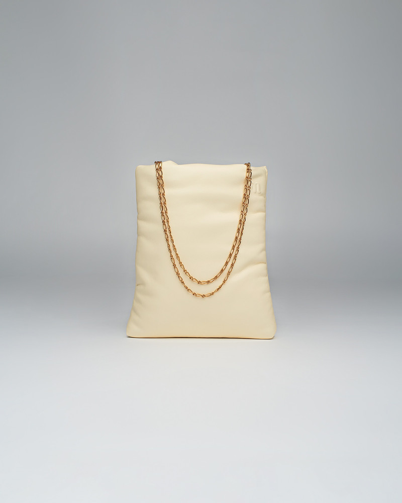 NOELANI - Chain-embellished vegan leather bag - Vanilla 1