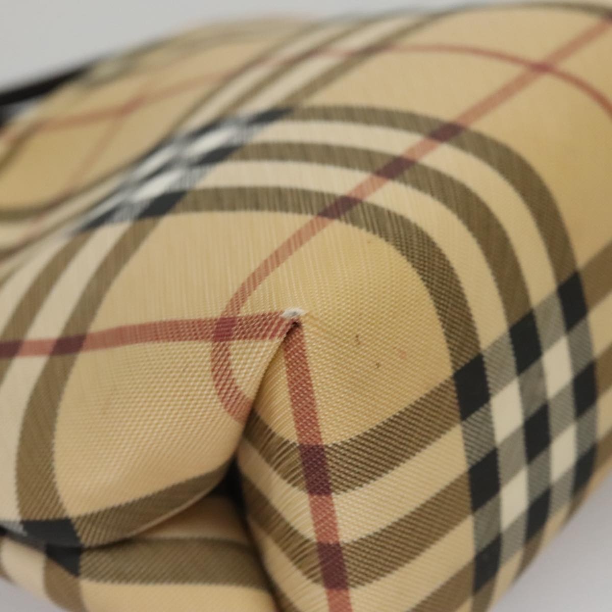 Burberry Nova Check Hand Bag Pvc Leather Beige - 15