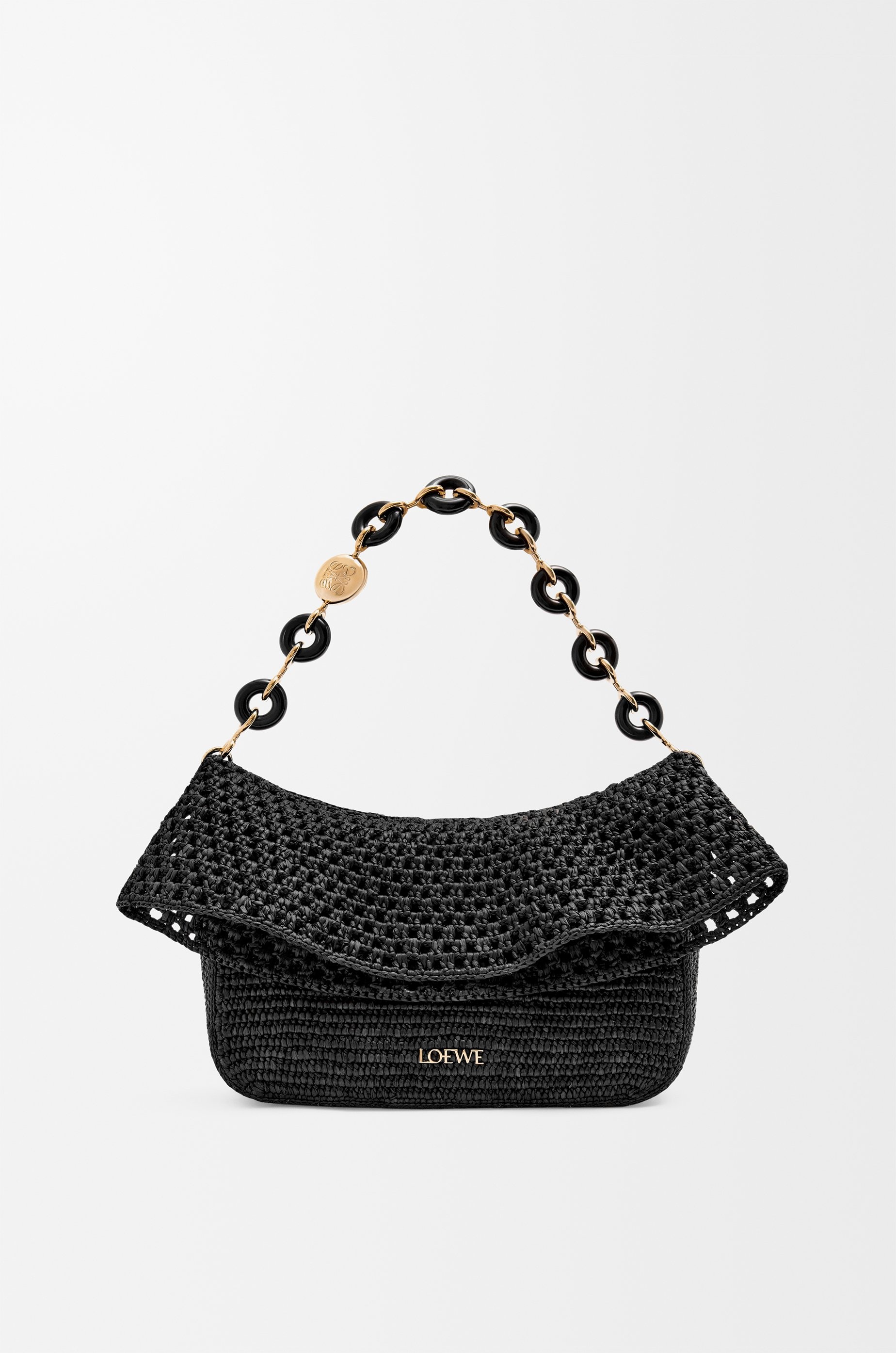 Medium Ola bag in raffia and calfskin - 4