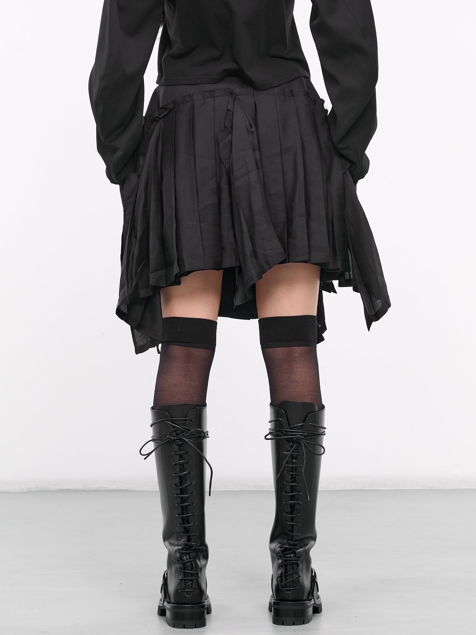 Twill Pleated Mini Skirt - 3
