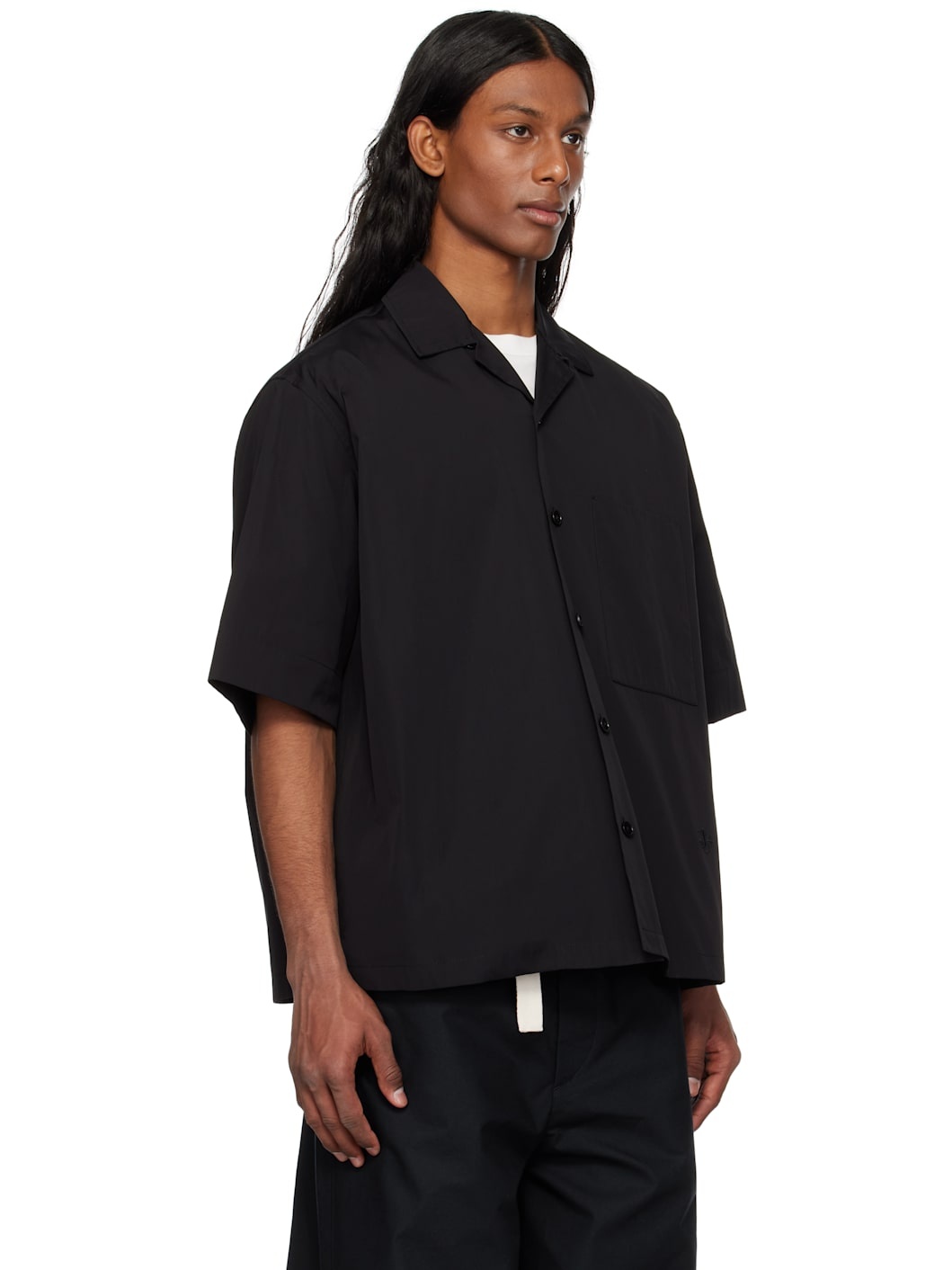 Black Cotton Poplin Shirt - 2