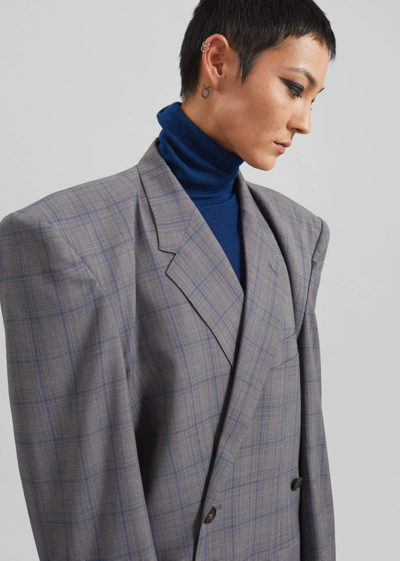 Marnay Padded Blazer - Grey Plaid 3