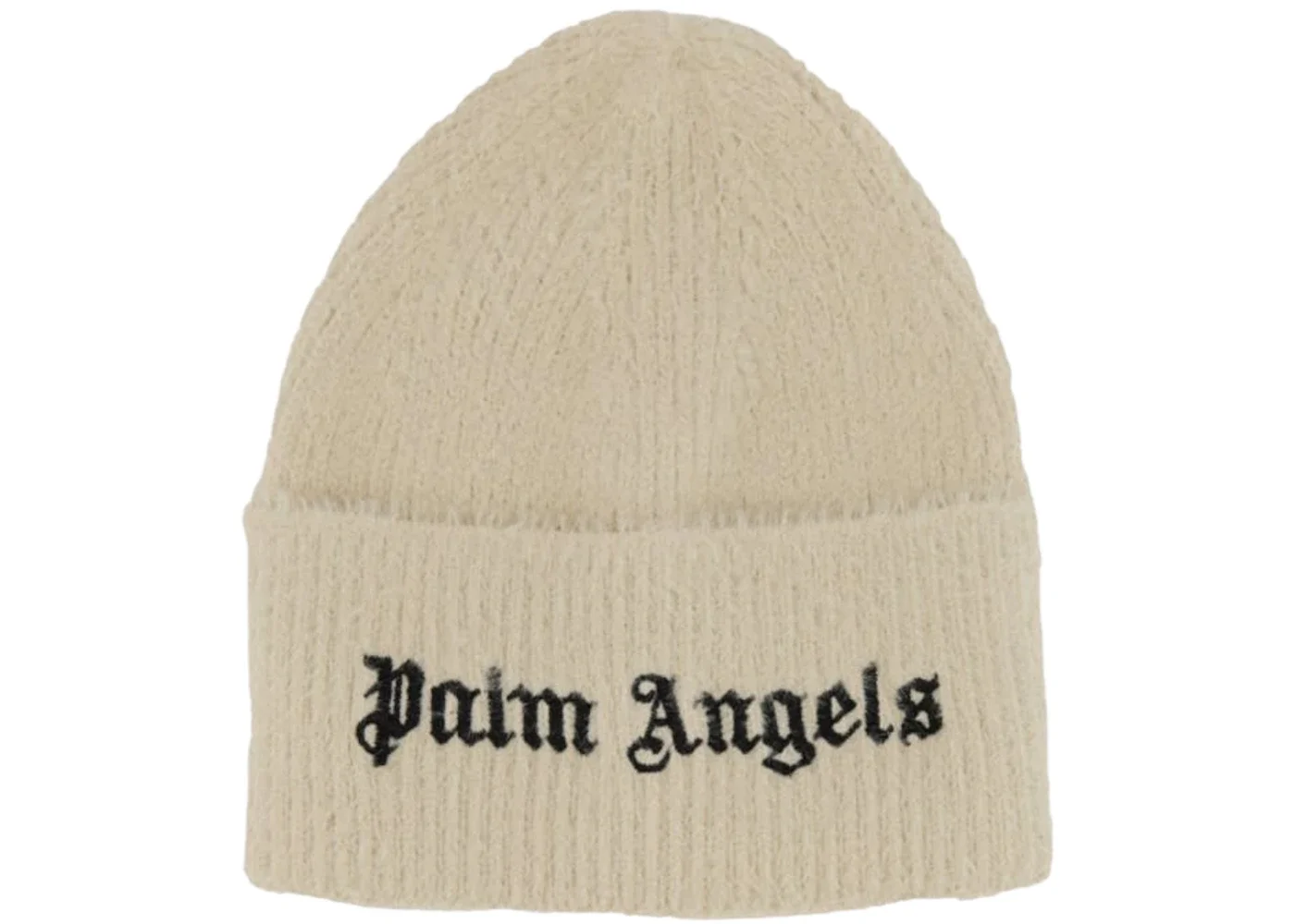 Palm Angels Classic Logo Beanie Beige/Black - 1