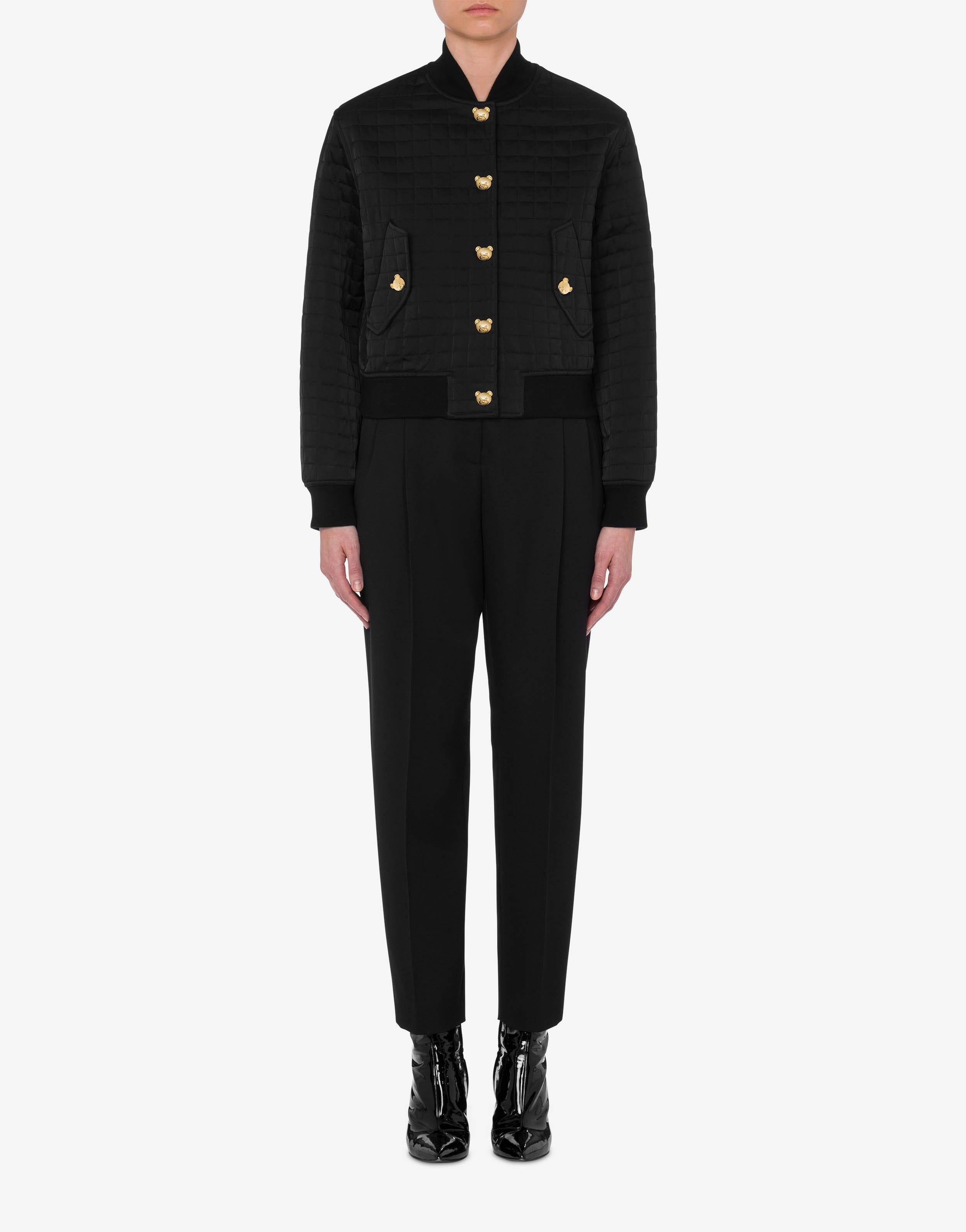 TEDDY BUTTONS QUILTED SATIN BOMBER JACKET - 2