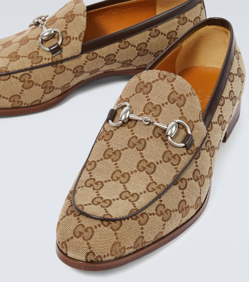 Horsebit GG canvas leather-trimmed loafers 3