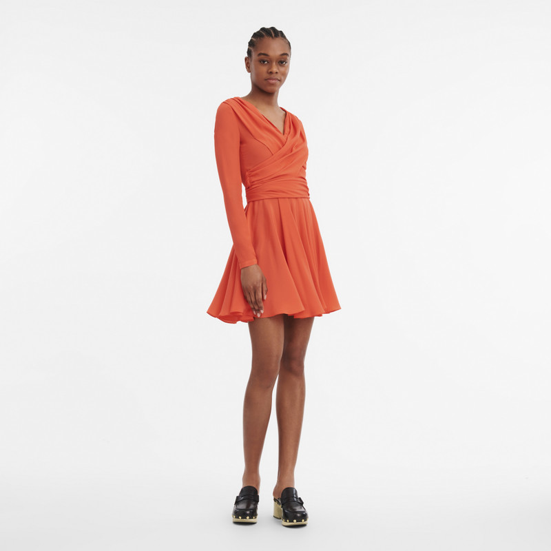 Longchamp Dress Orange - Crepe outlook